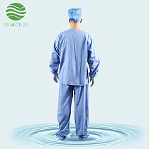 洁净内服 蓝色涤棉分体服带鞋套